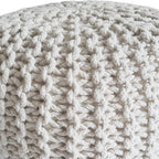 Strickshocker pouf – chunky knitted pouf made of recycled cotton in natural