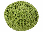 Zitpoef Strickhocker – grofgebreide pouf in levendige neonaccenten
