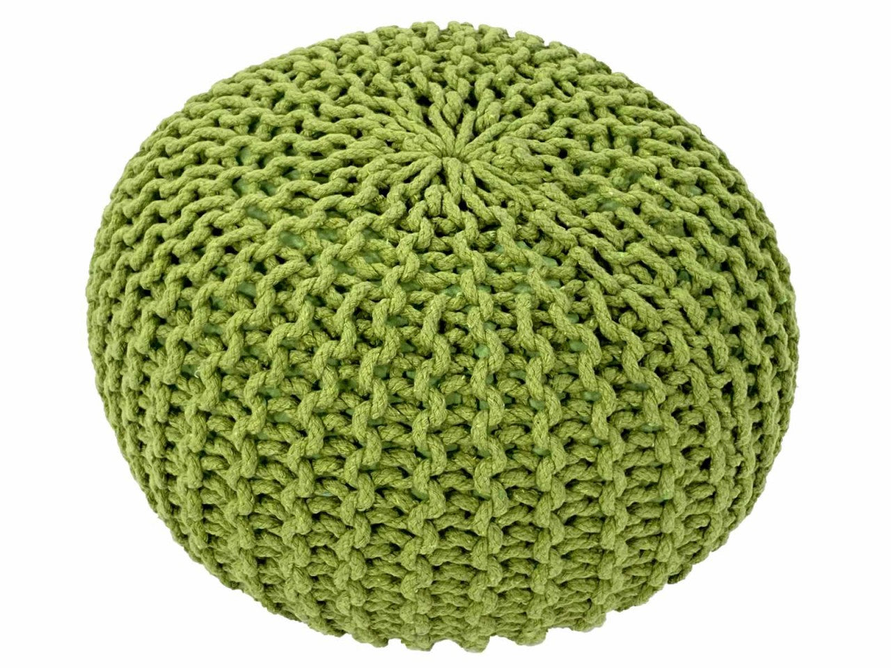 Strickshocker pouf – chunky knit pouf in vibrant neon accents