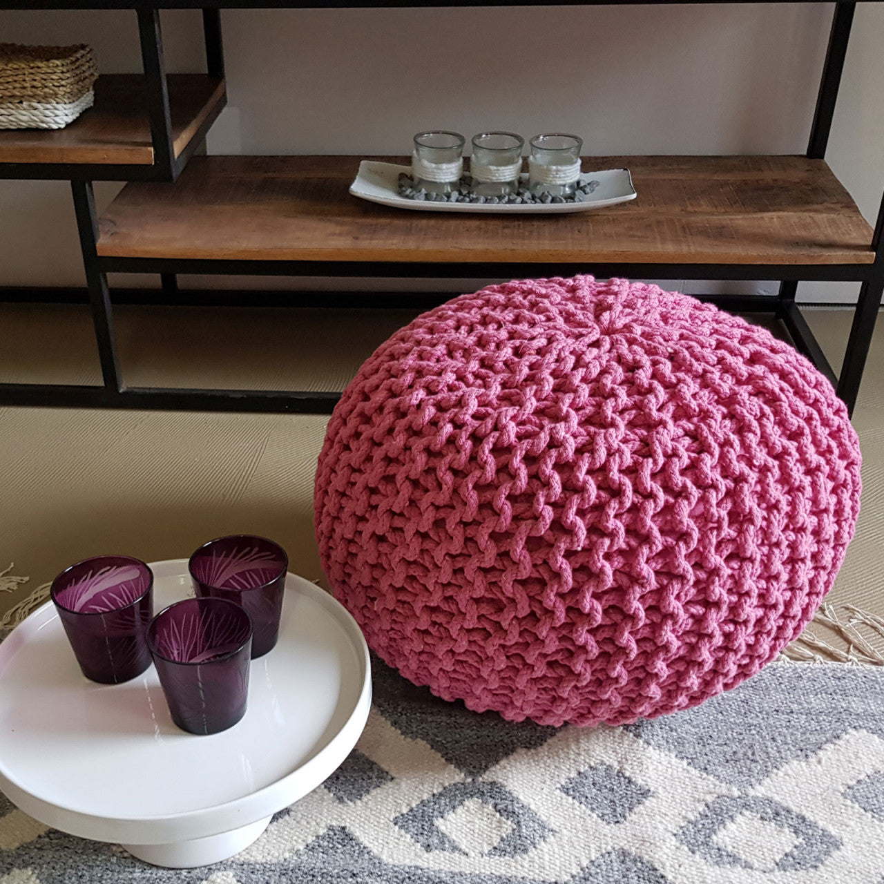 Elara pouf – handmade cotton pouf in various colours