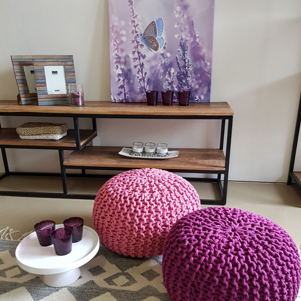 Elara pouf – handmade cotton pouf in various colours
