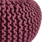 Seat pouffe Knit – coarse knitted cotton in burgundy
