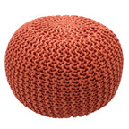 Strickhocker pouf – hand-crocheted cotton in terracotta