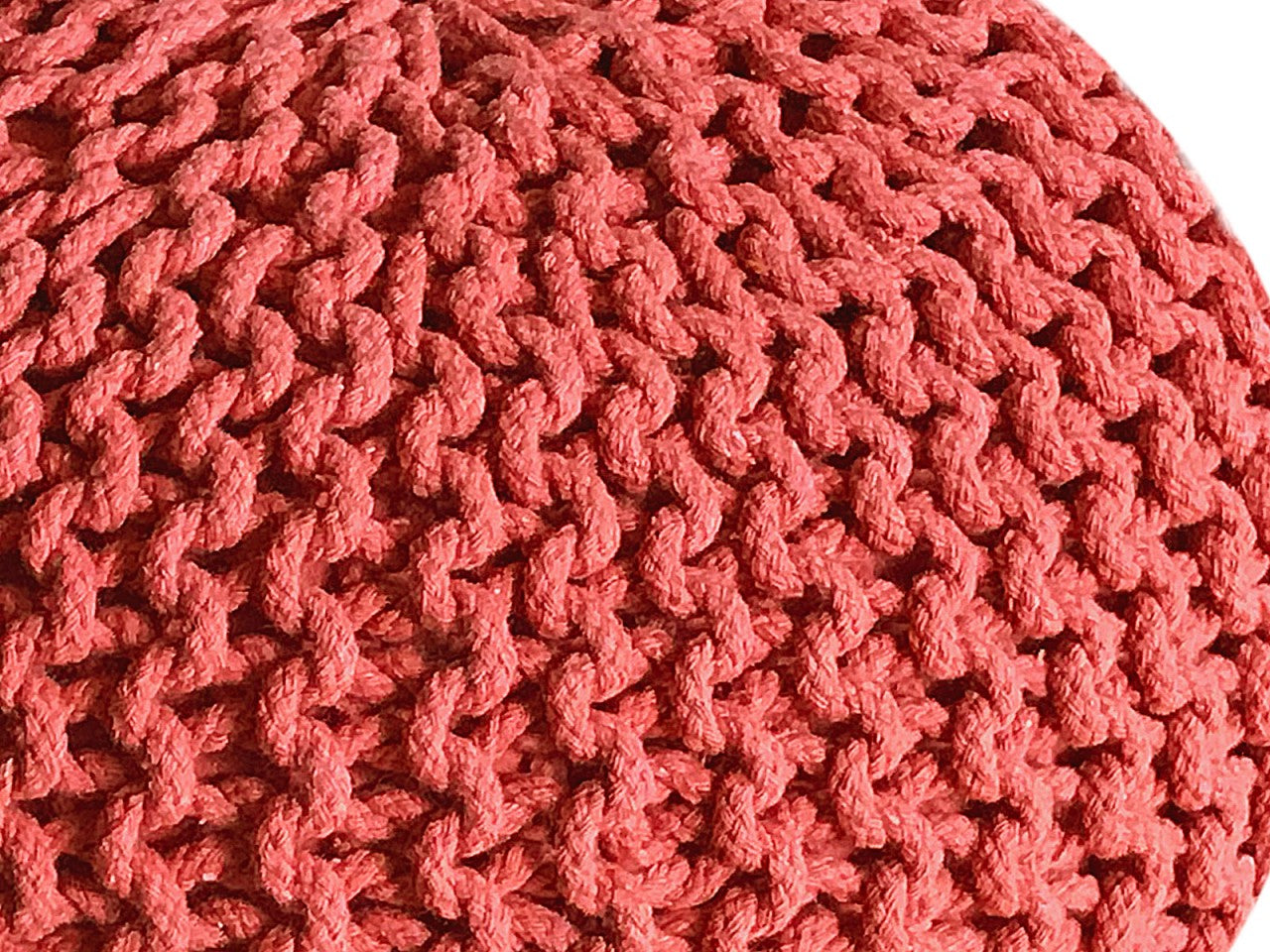 Strickhocker pouf – hand-crocheted cotton in terracotta