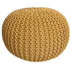 Knit Pouf – Chunky knitted pouf made of recycled cotton in sunny yellow