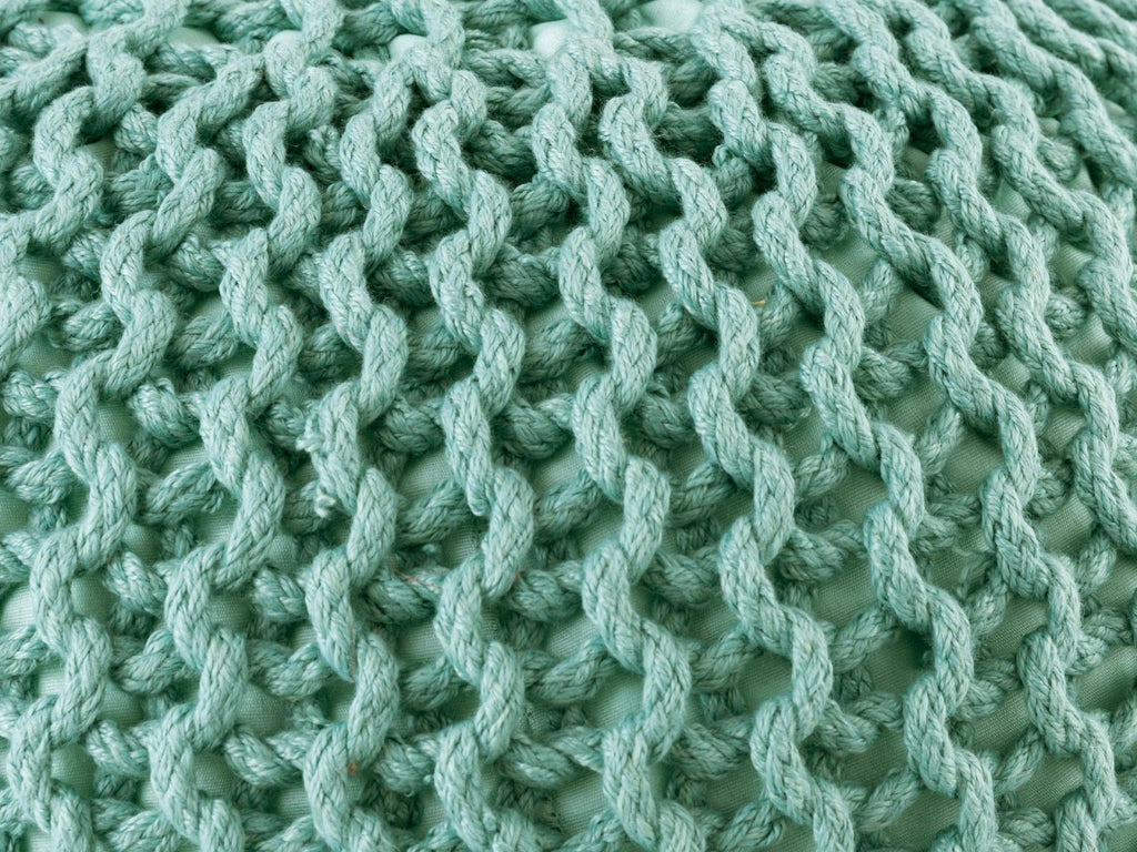 Premium Pouf – luxurious knitted pouf made of recycled plastic in anthracite