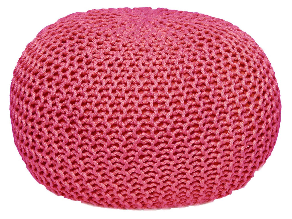 Mira pouf – chunky knitted pouf made of recycled plastic in nine colours