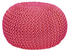 Mira pouf – chunky knitted pouf made of recycled plastic in nine colours