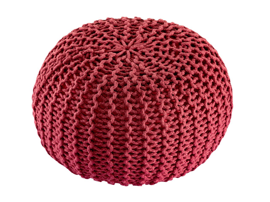 Premio pouf – robust pouf made of recycled plastic in ruby ​​wine