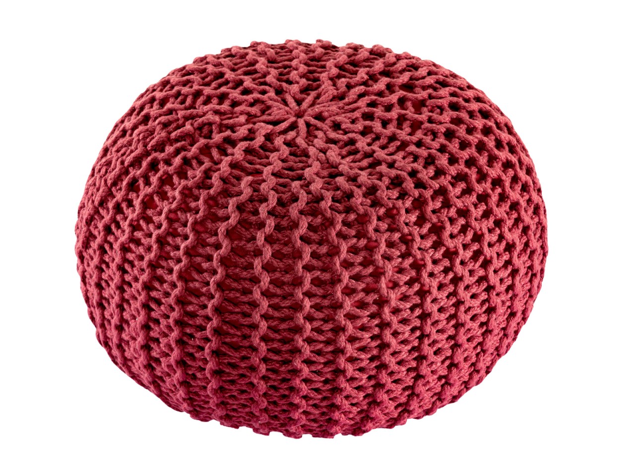 Premio pouf – robust pouf made of recycled plastic in ruby ​​wine