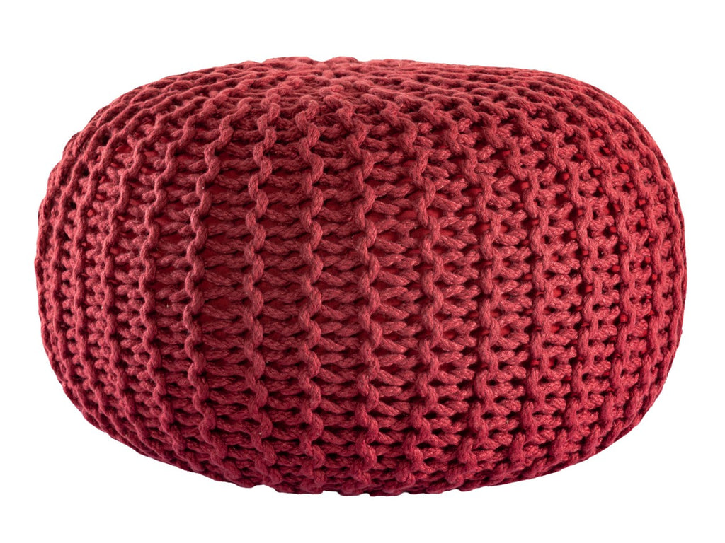 Premio pouf – robust pouf made of recycled plastic in ruby ​​wine
