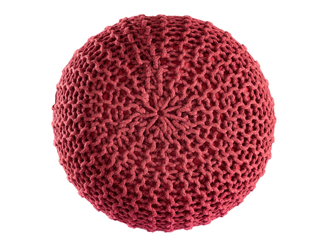 Premio pouf – robust pouf made of recycled plastic in ruby ​​wine