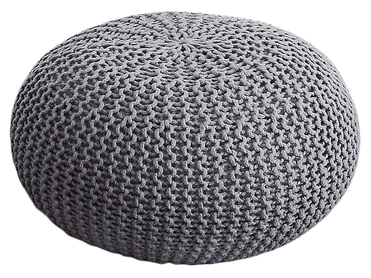 Onda pouf – chunky knitted pouf made of recycled plastic in natural