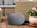 Onda pouf – chunky knitted pouf made of recycled plastic in natural