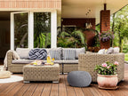 Onda pouf – chunky knitted pouf made of recycled plastic in natural