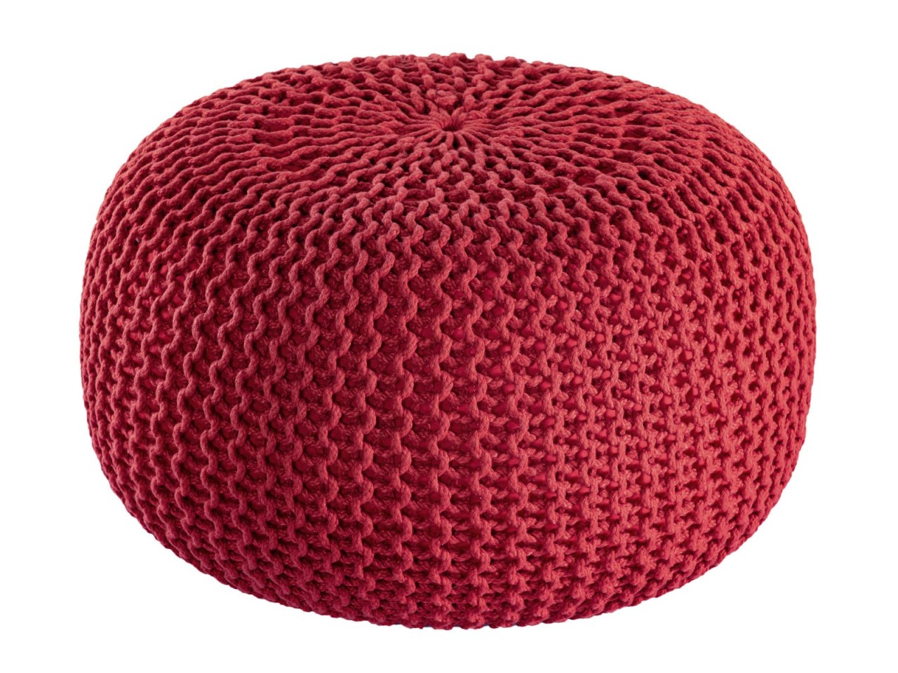 Zitpoef Strickhocker – gebreide poef in warme tinten