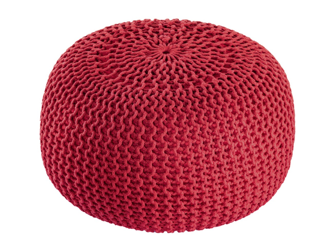 Zitpoef Strickhocker – gebreide poef in warme tinten
