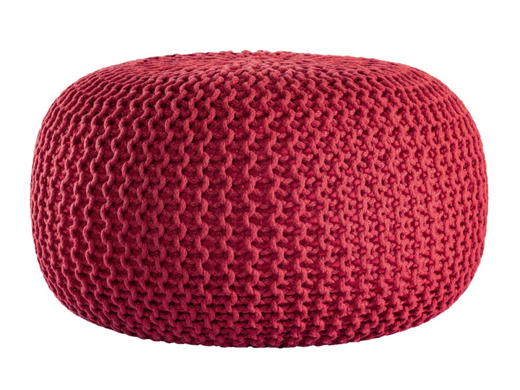Zitpoef Strickhocker – gebreide poef in warme tinten