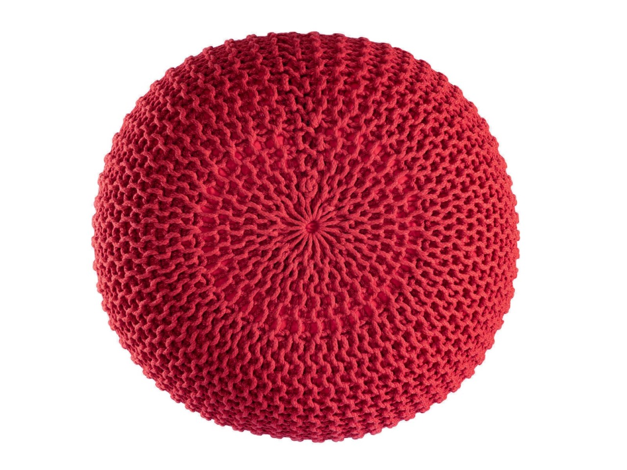 Zitpoef Strickhocker – gebreide poef in warme tinten