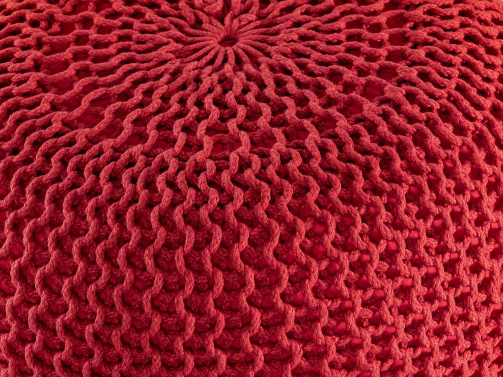 Zitpoef Strickhocker – gebreide poef in warme tinten
