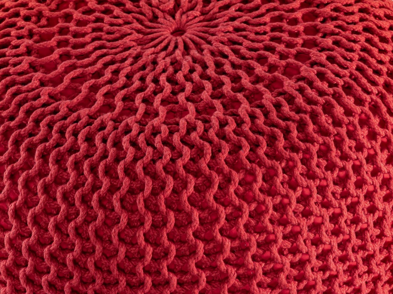 Zitpoef Strickhocker – gebreide poef in warme tinten