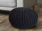 Strick-Hocker pouf – hand-woven cotton in various colors