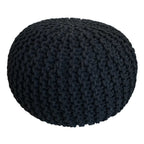 Strick-Hocker pouf – hand-woven cotton in various colors