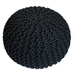 Strick-Hocker pouf – hand-woven cotton in various colors