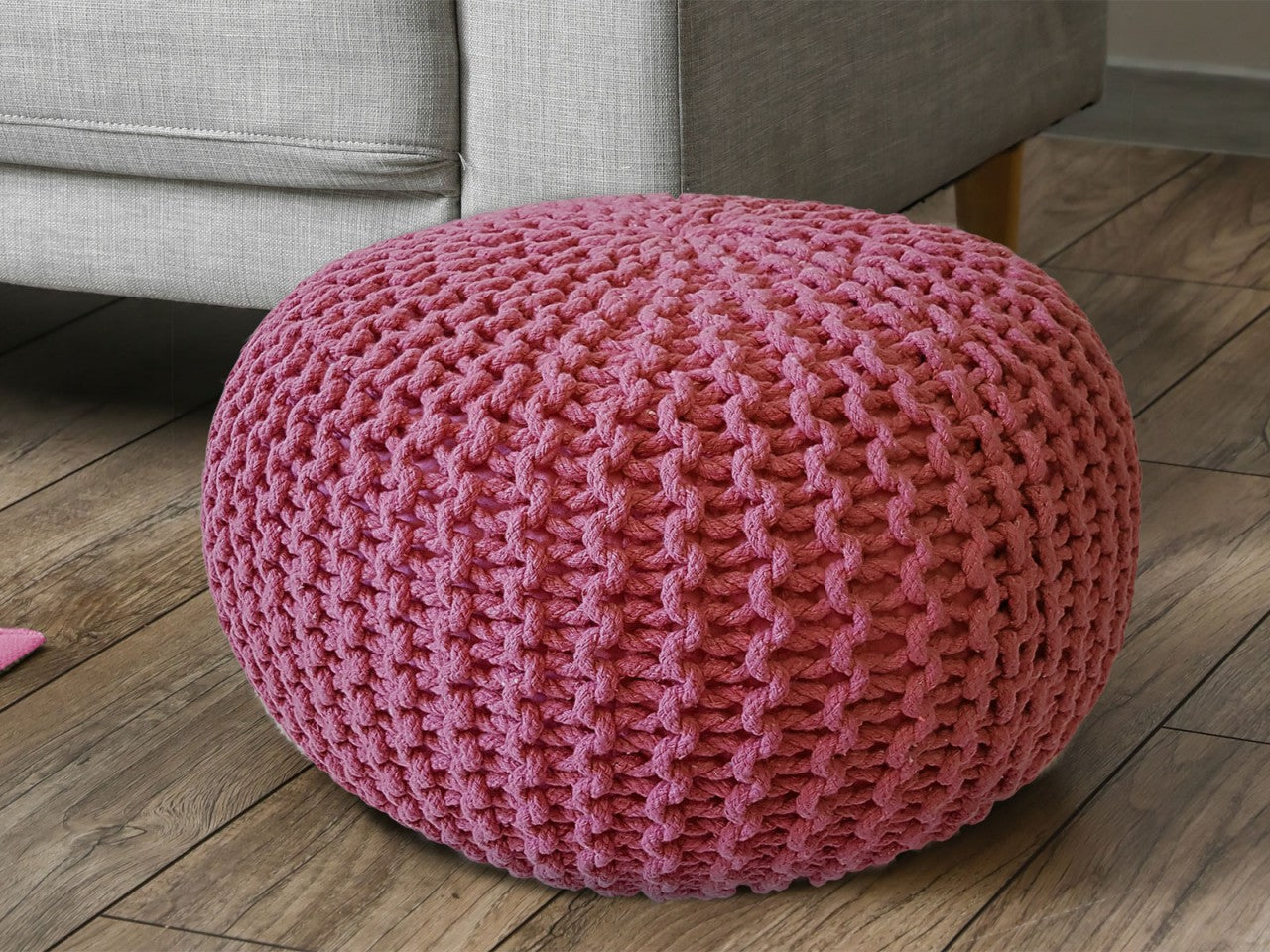 Zitpoef Riva – handgebreide poef in diverse kleuren