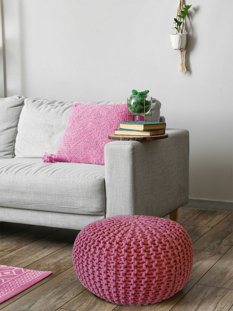 Zitpoef Riva – handgebreide poef in diverse kleuren