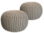 Kato pouf – chunky knit pouf in natural beige