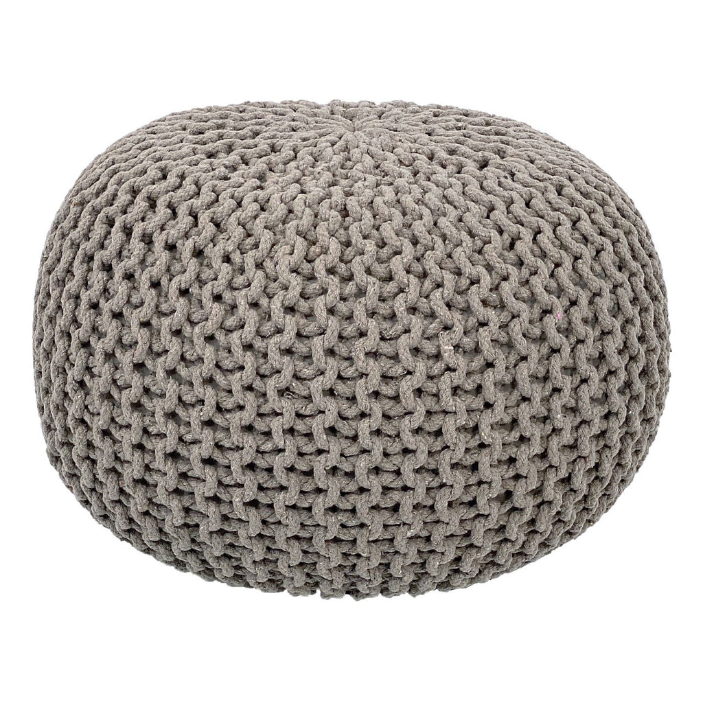 Kato pouf – chunky knit pouf in natural beige
