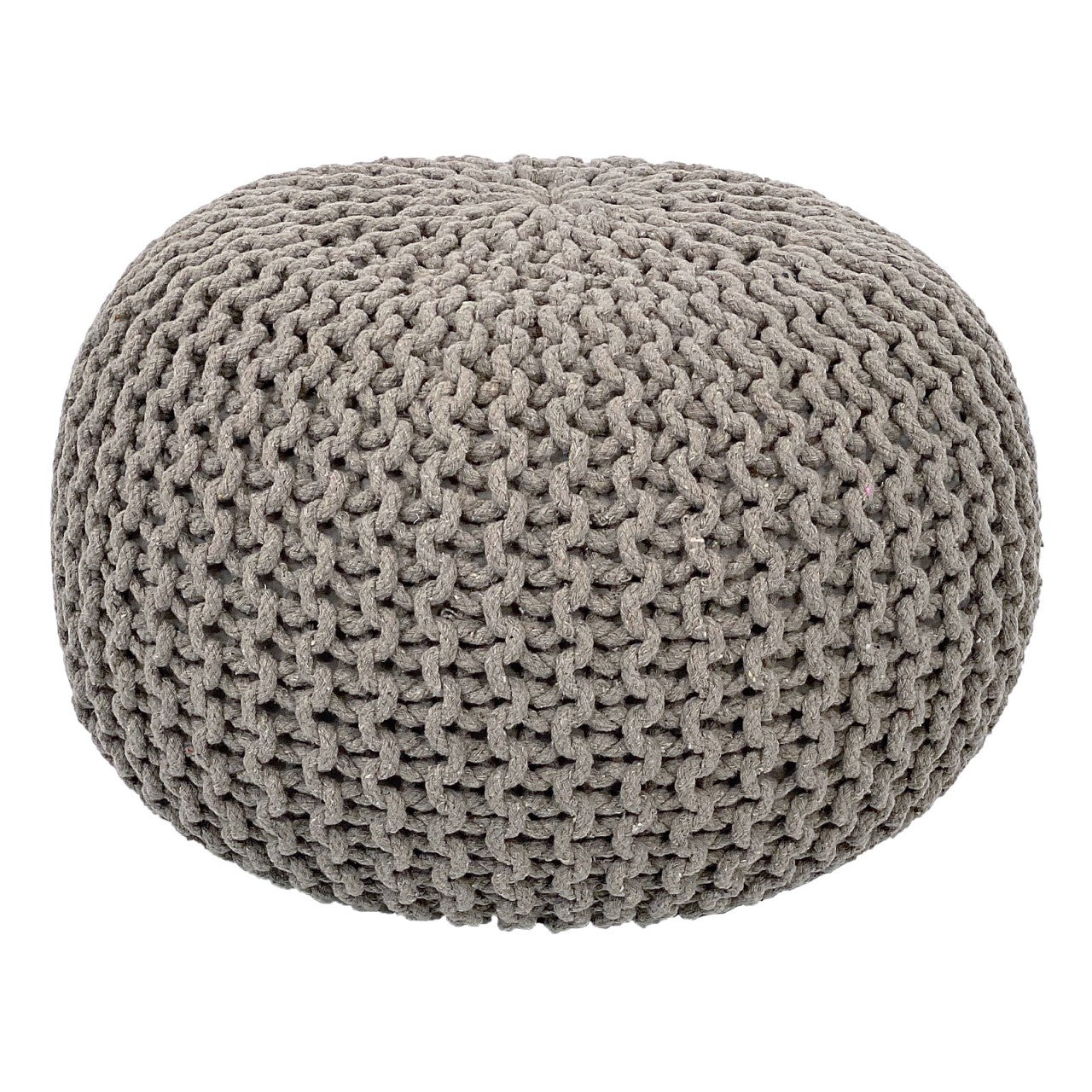 Kato pouf – chunky knit pouf in natural beige