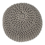 Kato pouf – chunky knit pouf in natural beige