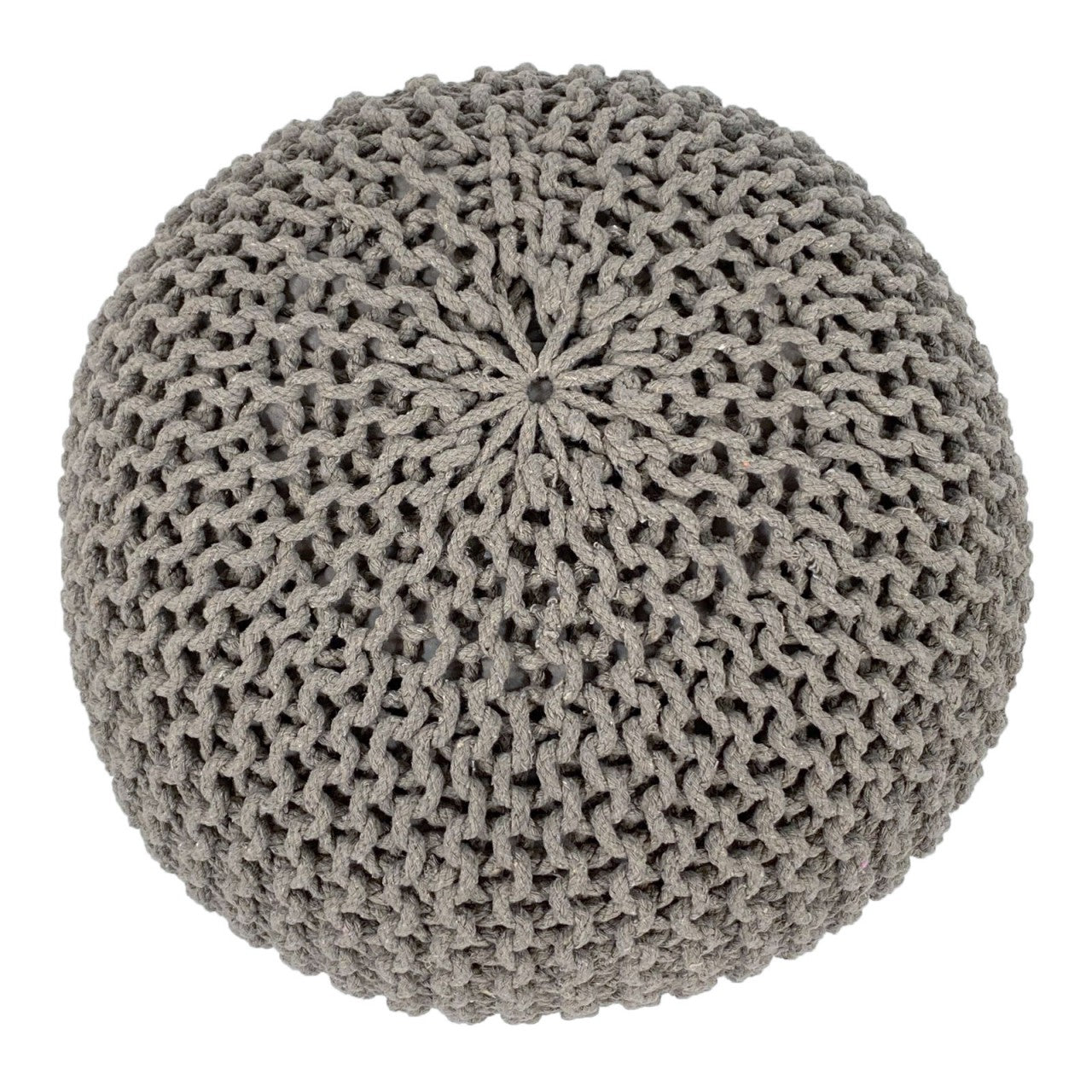 Kato pouf – chunky knit pouf in natural beige