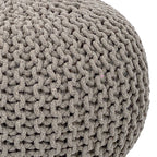 Kato pouf – chunky knit pouf in natural beige