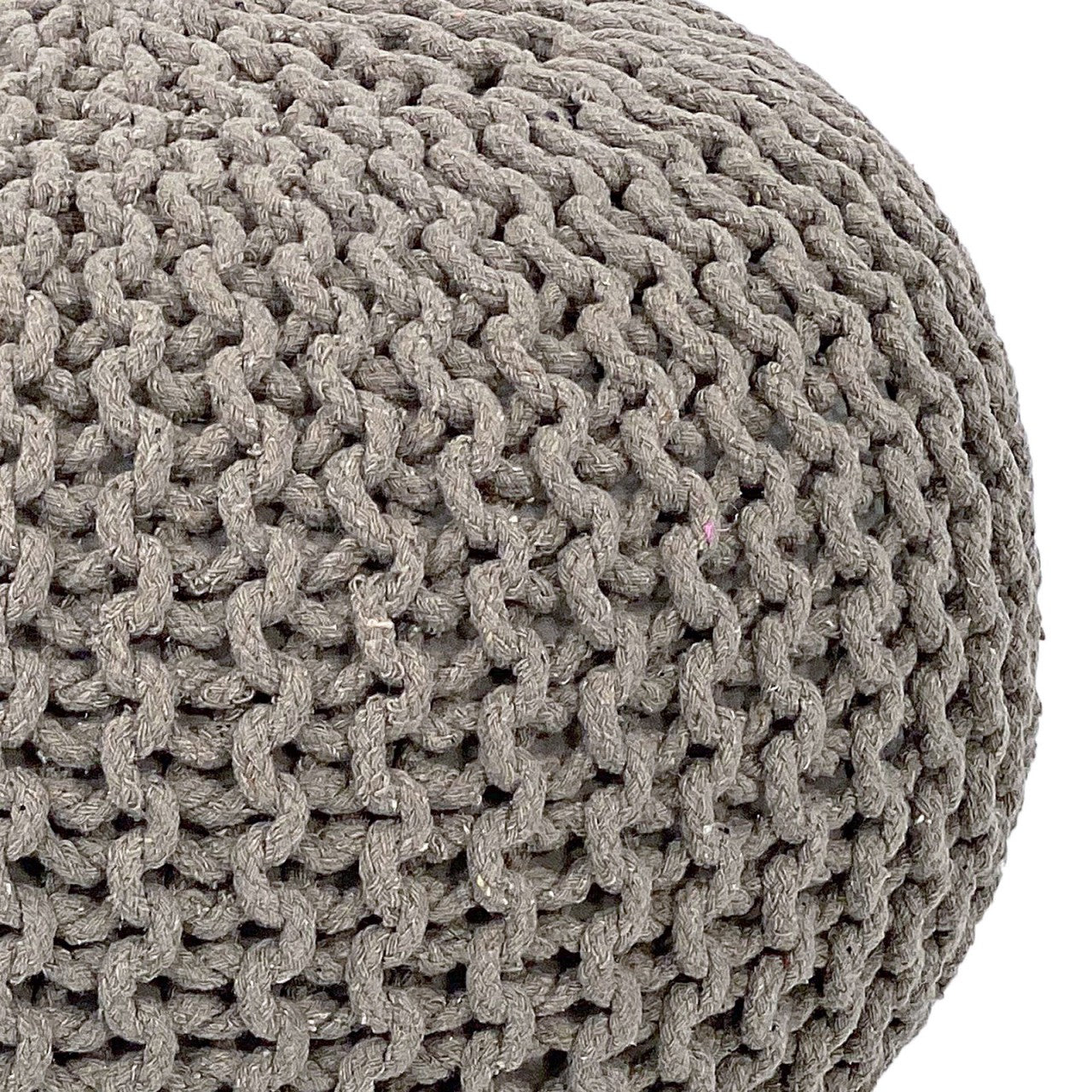 Kato pouf – chunky knit pouf in natural beige