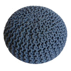 Zitpoef Duo – handgehaakt poef in warm beige en blauw