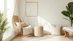 Zitpoef Merino – gerecycled kunststof poef in gebreide look