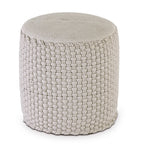 Merino pouf – water-resistant pouf made of recycled plastic in silver-grey