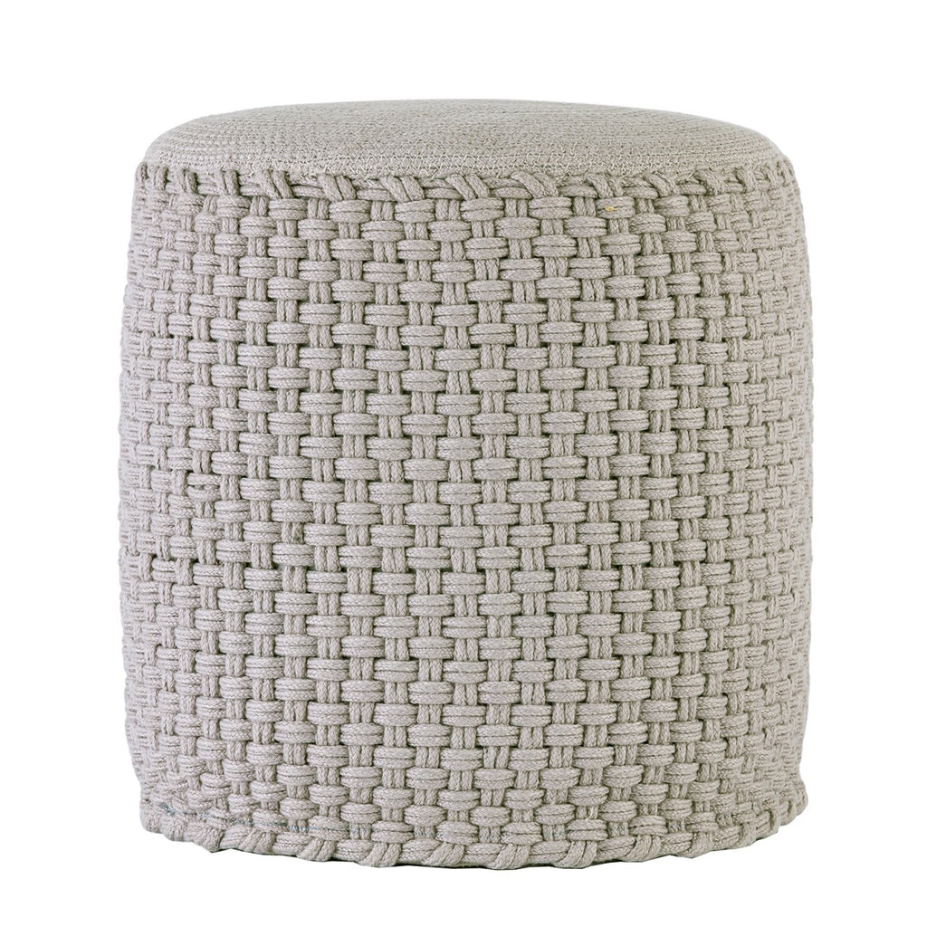 Merino pouf – water-resistant pouf made of recycled plastic in silver-grey