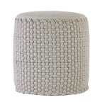 Merino pouf – water-resistant pouf made of recycled plastic in silver-grey