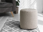 Merino pouf – water-resistant pouf made of recycled plastic in silver-grey
