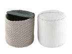 Merino pouf – water-resistant pouf made of recycled plastic in silver-grey