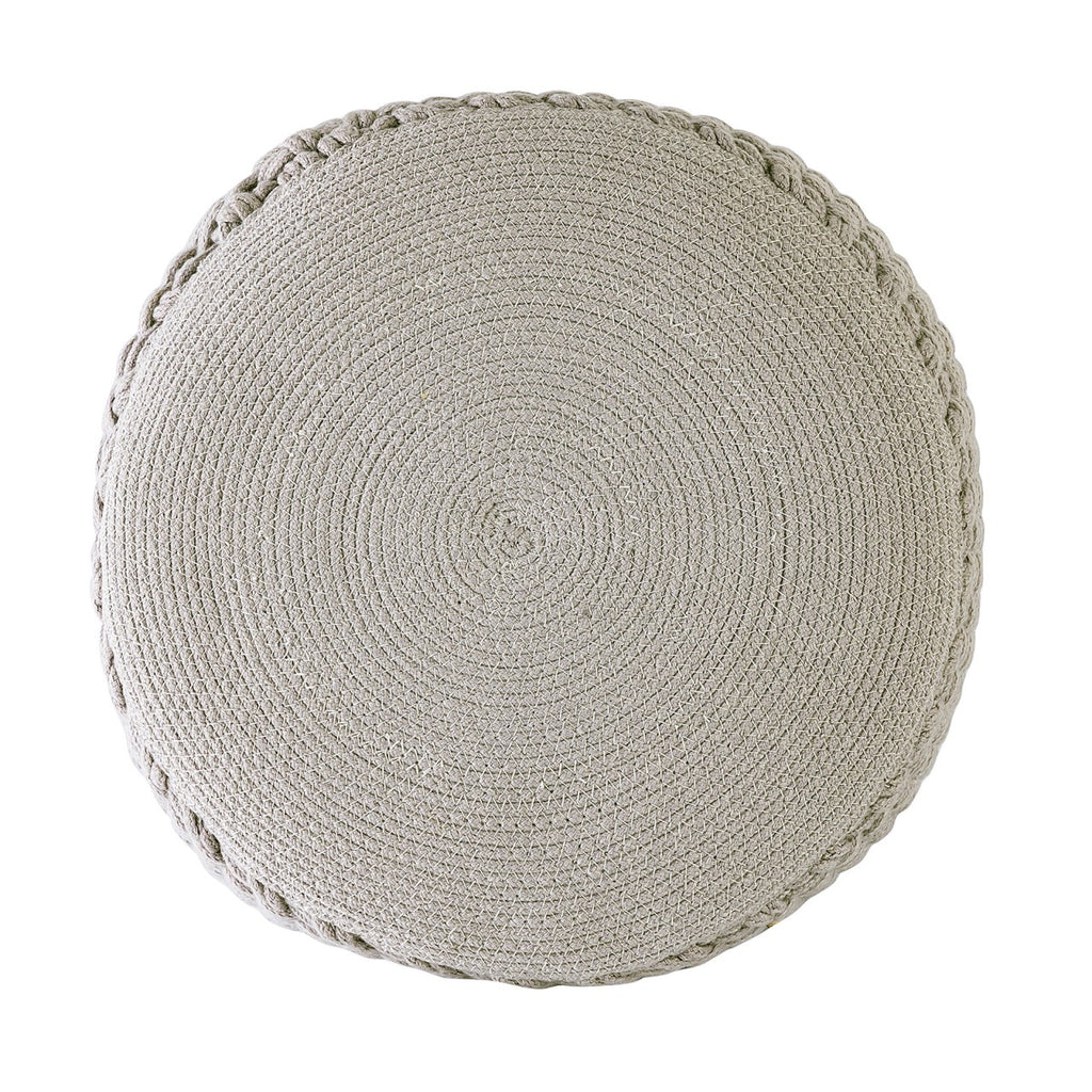 Merino pouf – water-resistant pouf made of recycled plastic in silver-grey