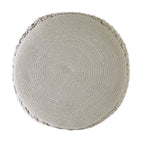 Merino pouf – water-resistant pouf made of recycled plastic in silver-grey