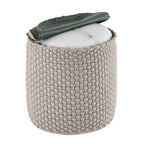 Merino pouf – water-resistant pouf made of recycled plastic in silver-grey