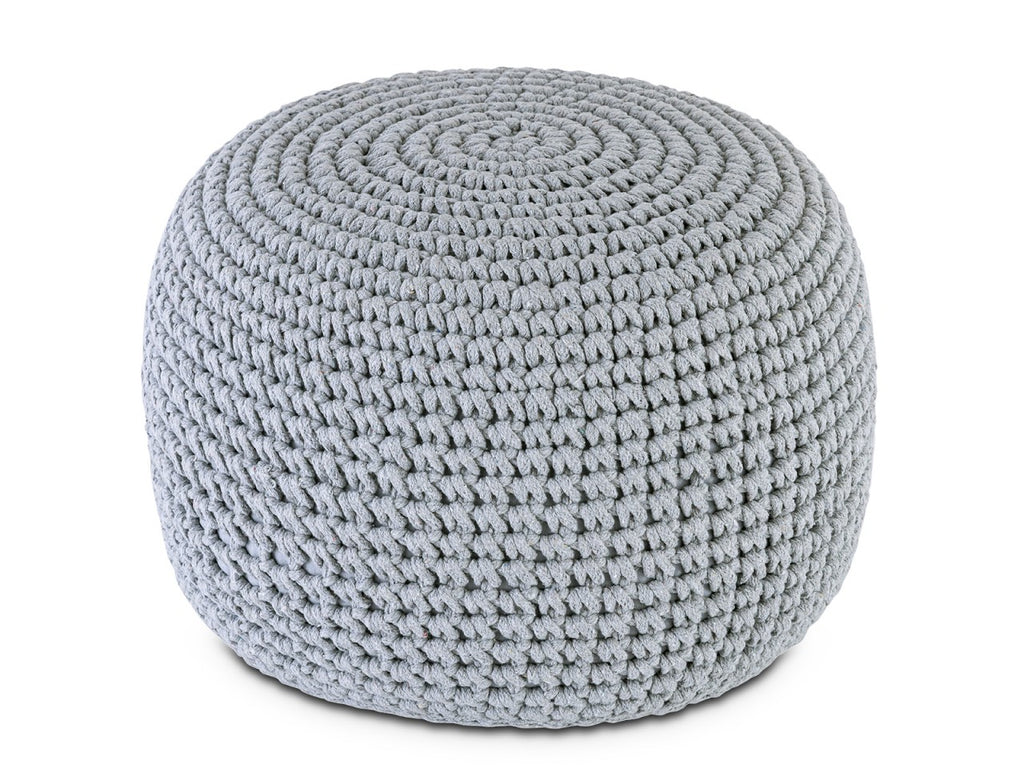 Mohair pouf – chunky knit in natural shade