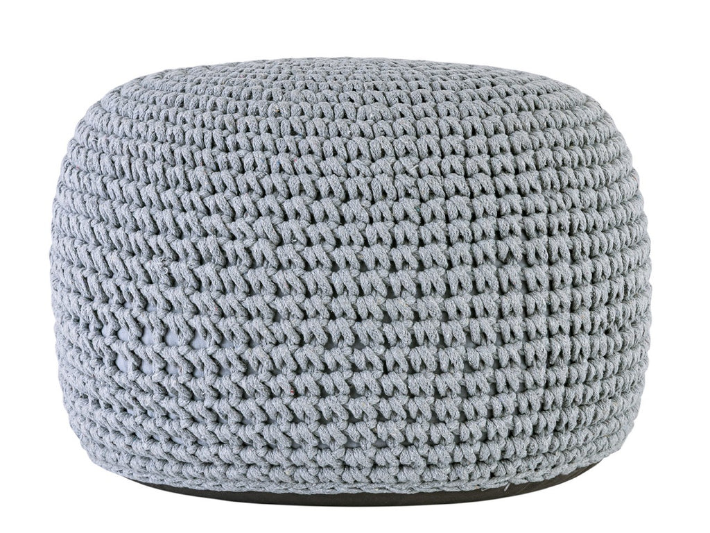 Mohair pouf – chunky knit in natural shade