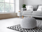 Mohair pouf – chunky knit in natural shade